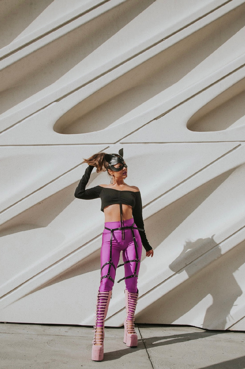 model wearing classic garter belt